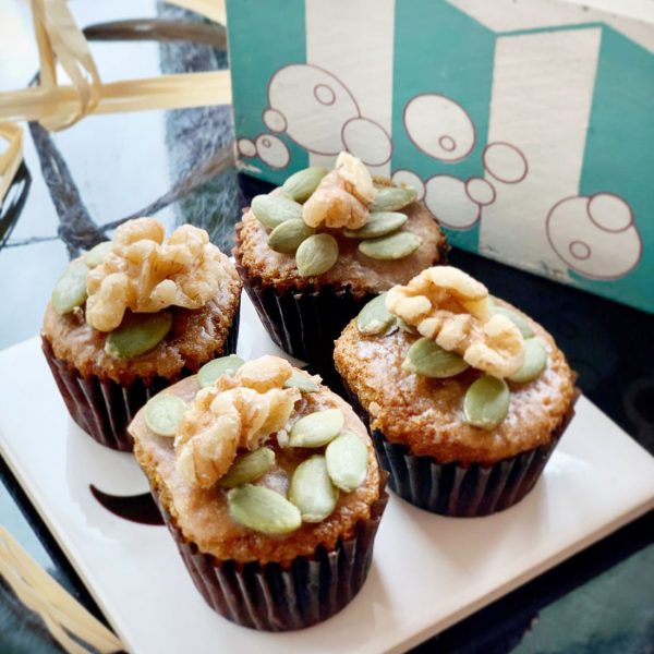 Mini cupcakes de zanahoria con frutos secos (6 uds)