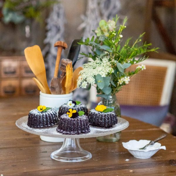 Mini Bundt cakes de chocolate veganos