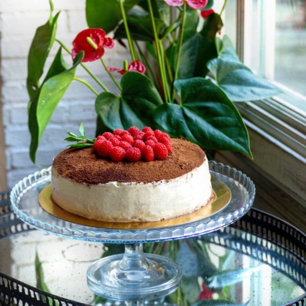 Tiramisú con frambuesas