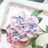 Cupcakes de violetas con pétalos (6 uds)